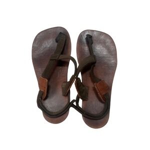 Toetem Sandals Alpha Organic Leather Barefoot Minimalist Sandals Brown M6/W7